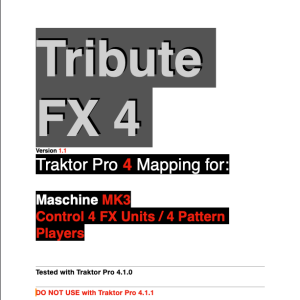 Tribute FX 4 FX Unit and Pattern Player Mapping for Maschine MK3